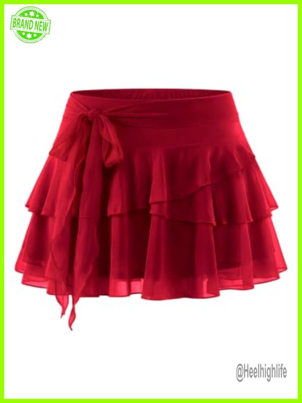 Women's Mini Mesh Skorts with Built-in Shorts Y2K Ruffle Tiered A-Line